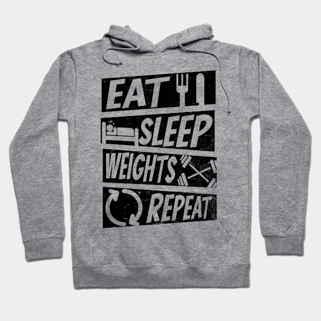 Bodybuilder Shirt | Eat Sleep Weights Repeat Hoodie by Gawkclothing